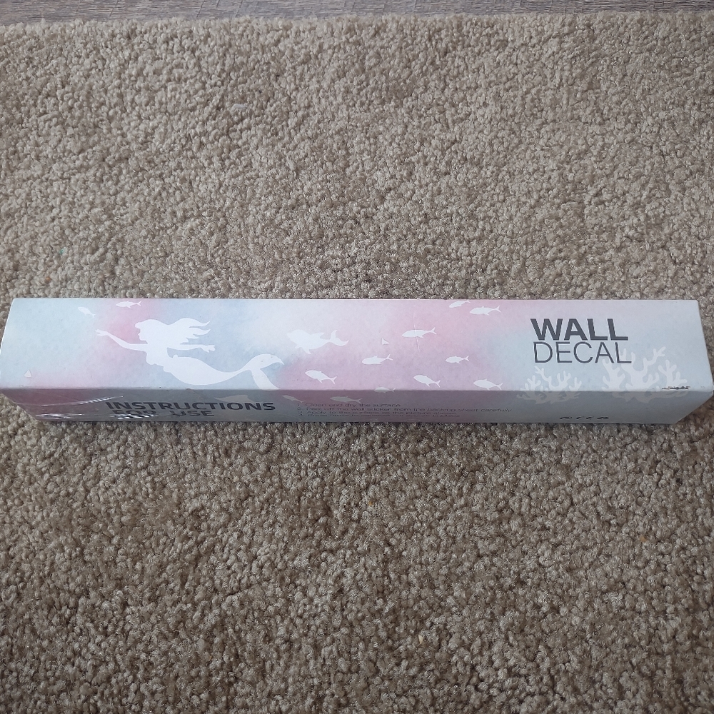 Wall decal mermaid with fish print
